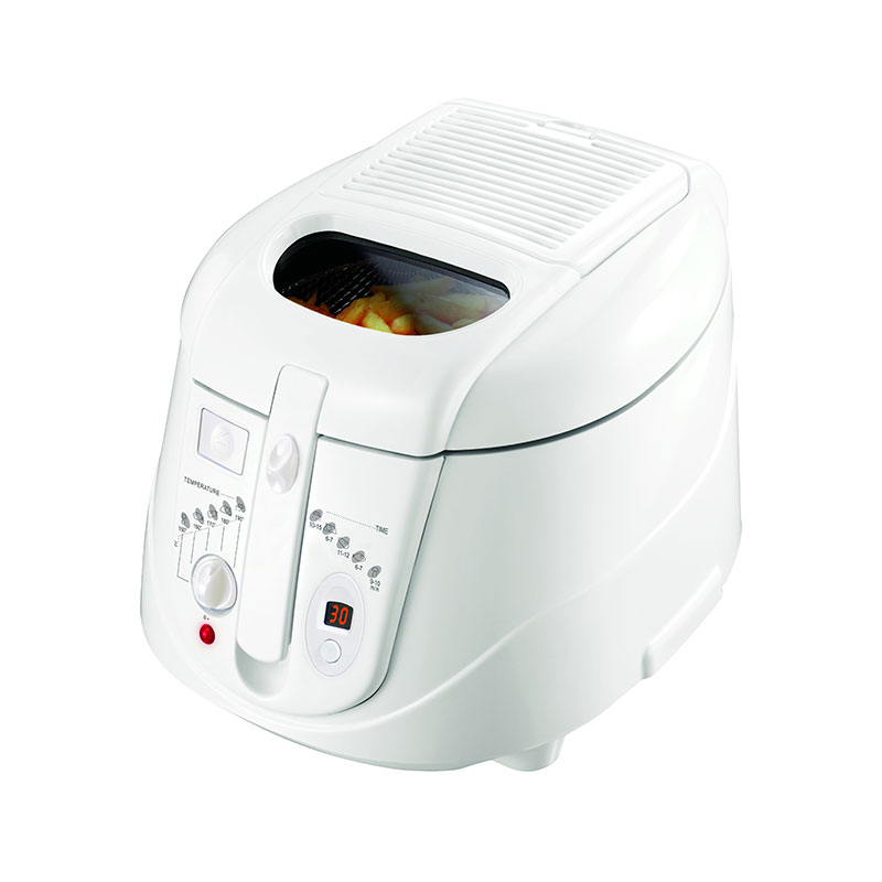 Small Electric Deep Fryer Cooker Home Countertop Single Basket Fries 2.5L  1000W 